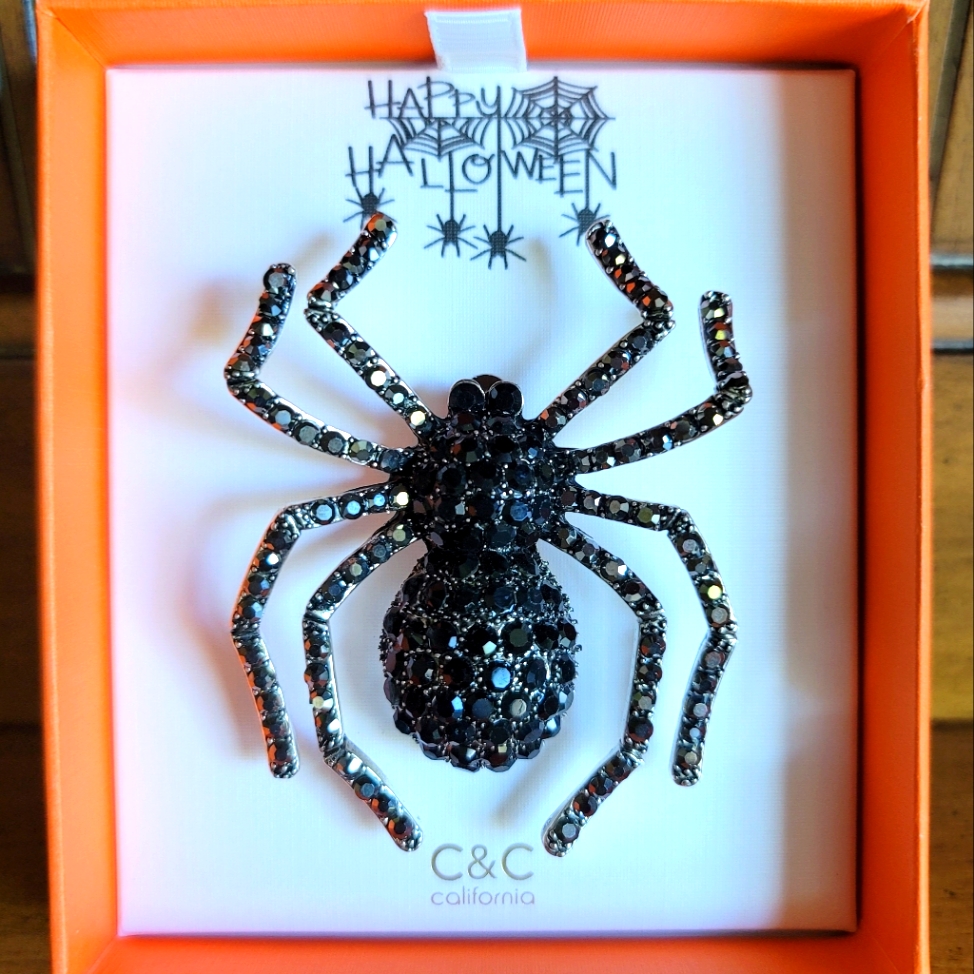 C & C California Halloween Spider Brooch Pin